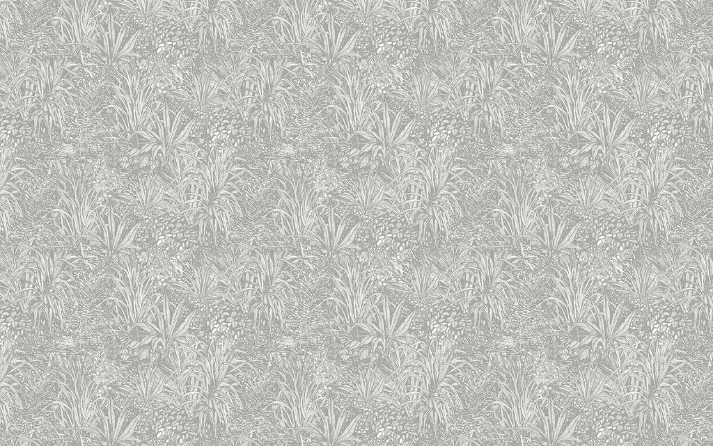 Amazon, Botanical Pattern Wallpaper in Grey close up 