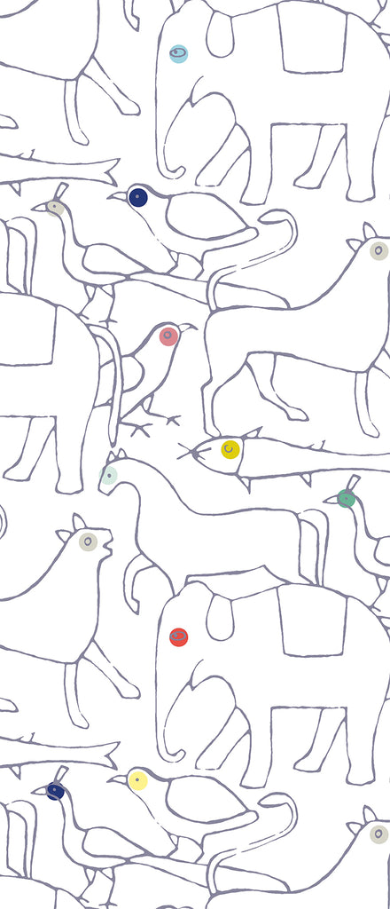Animal Shapes, Pattern Wallpaper closeup