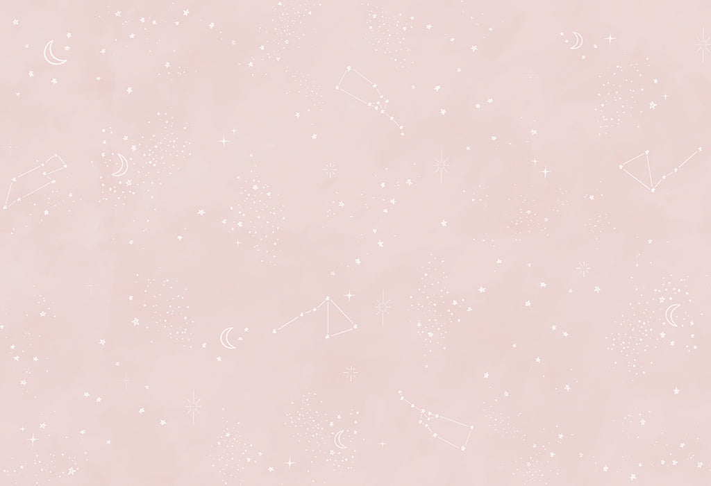 Chalky Stars, Pastel Pattern Wallpaper in Blush Pink close up