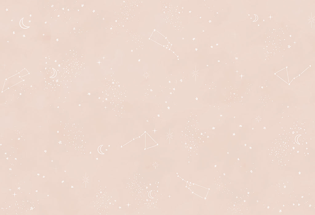 Chalky Stars, Pastel Pattern Wallpaper in Sand close up