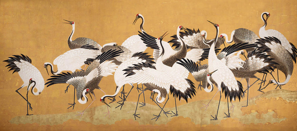 Crane Birds, Animal Mural Wallpaper close up