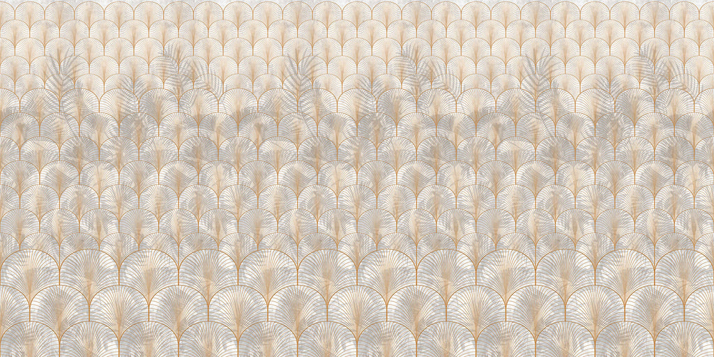 Palm Gold Arch, Pattern Wallpaper closeup