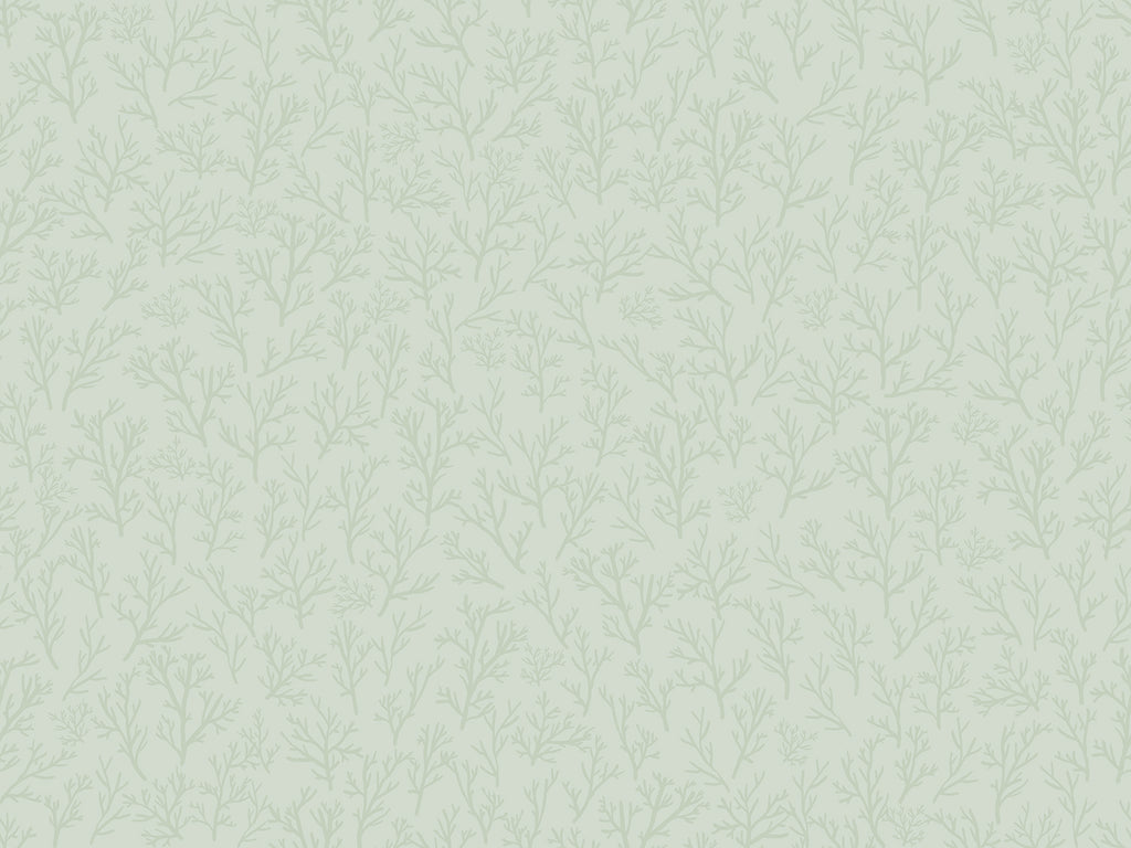 Saltwater Foliage, Pattern Wallpaper in Green close up