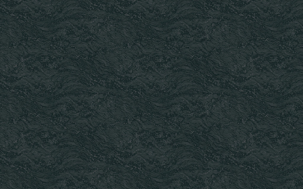 Sea Foam, Wallpaper in Dark Green close up 
