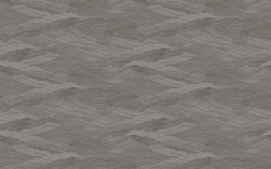 Tidal Waves, Pattern Wallpaper in Dark Grey close up 