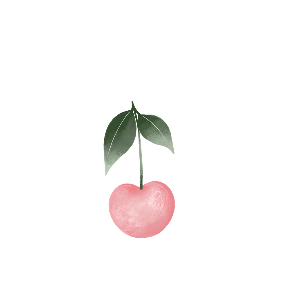 Watercolour Cherries decal closeup