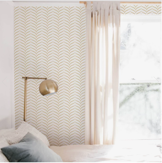 chevron yellow wallpaper design for bedroom