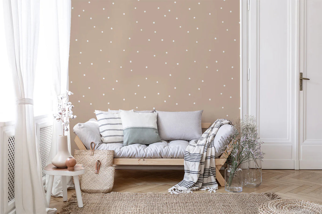 Confetti Terrazzo Wallpaper in a living room area.