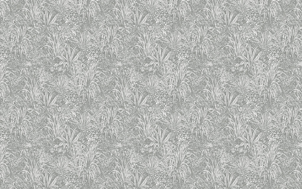 Amazon, Botanical Pattern Wallpaper in Grey close up 