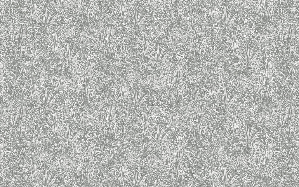 Amazon, Botanical Pattern Wallpaper in Grey close up 