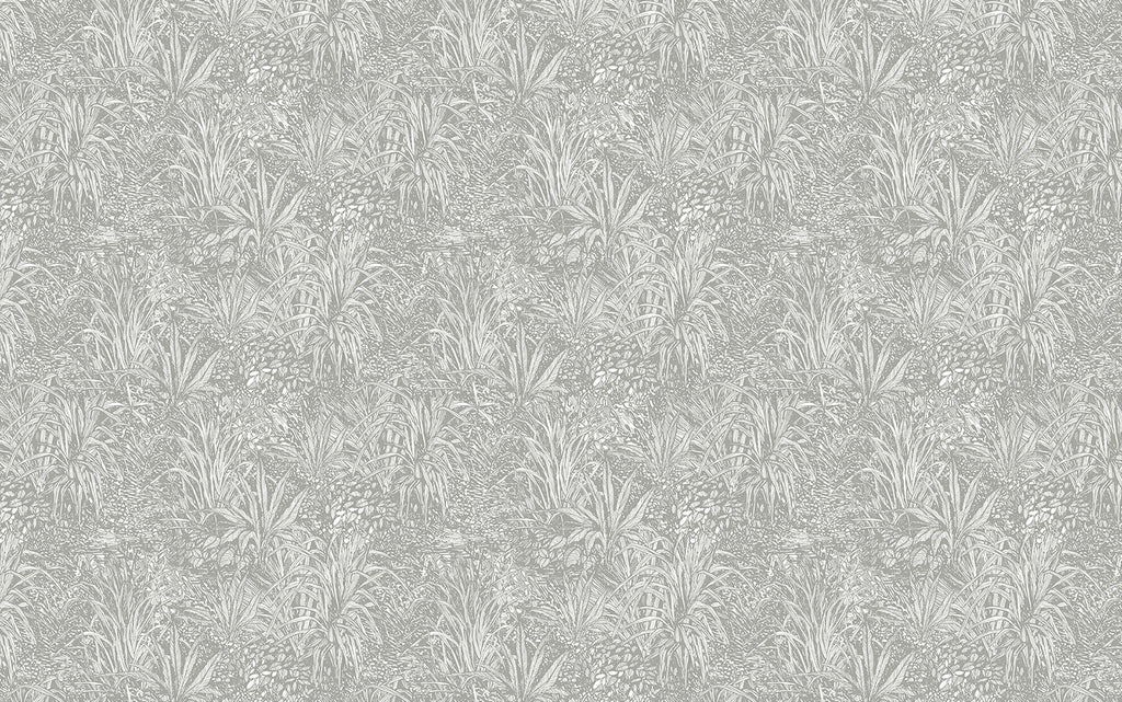 Amazon, Botanical Pattern Wallpaper in Grey close up 