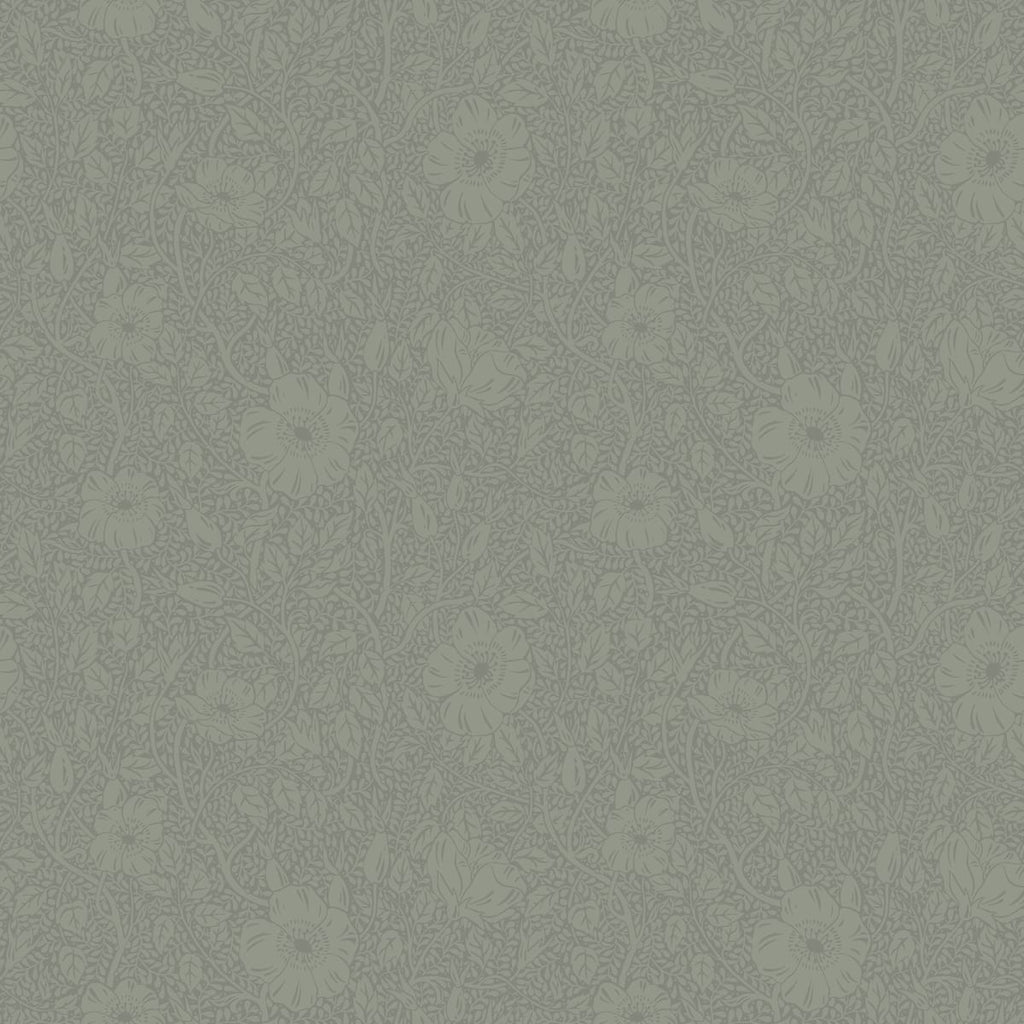 Anton, Floral Pattern Wallpaper in sage closeup