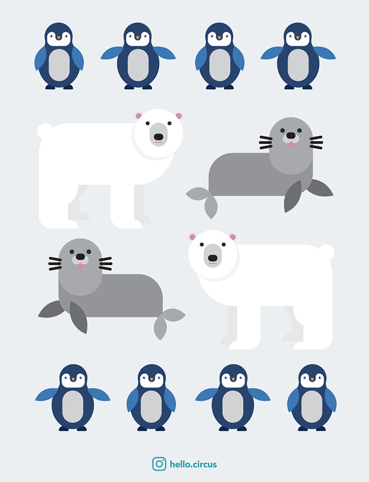 Arctic Friends, Wall Decals closeup.