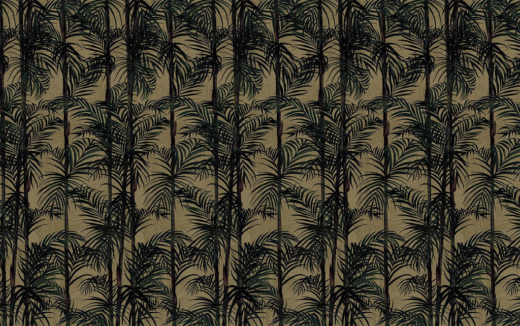 Bamboo, Tropical Pattern Wallpaper in Clay close up 