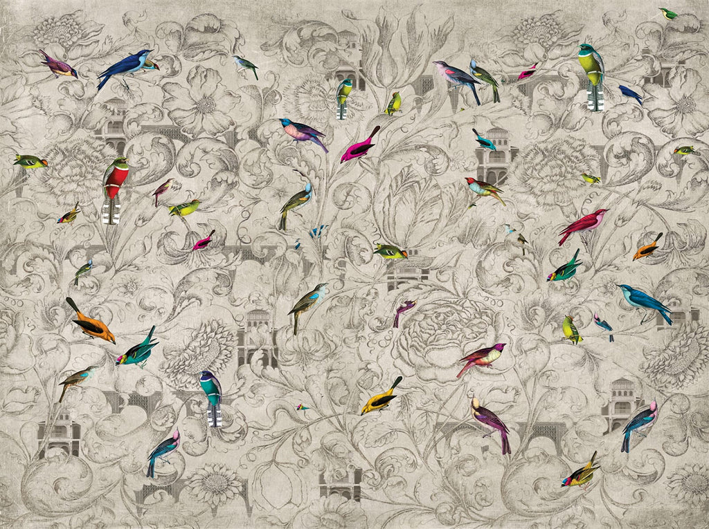 Birds of Paradise, Mural Wallpaper close up