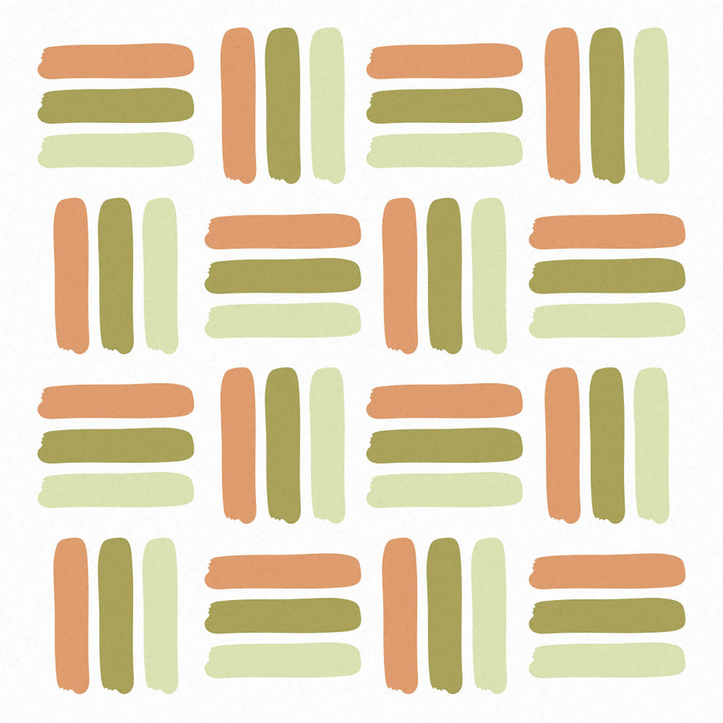 Bold Lines, Wall Decals in Light Green - Dark Green - Brown Close Up
