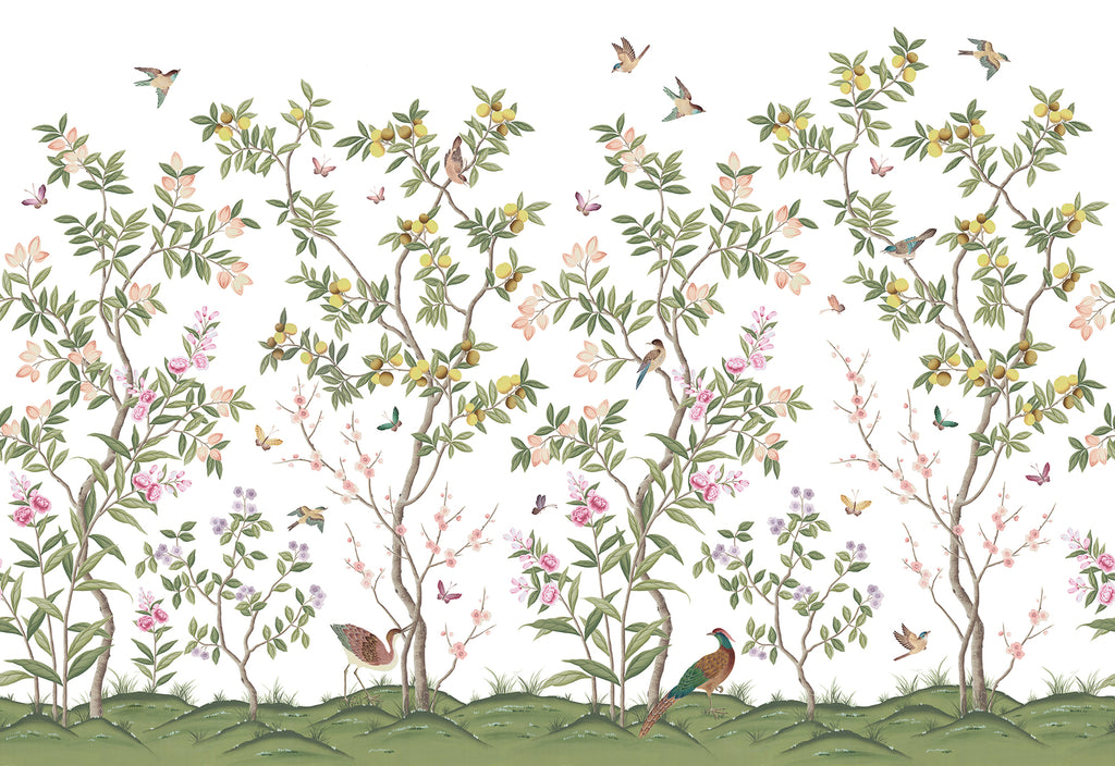 Chinoiserie Forest, Mural Wallpaper in Green Colourway