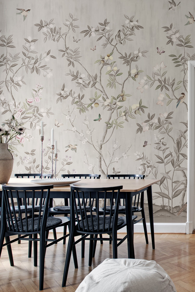 Chinoiserie Forest, Mural Wallpaper in dining room