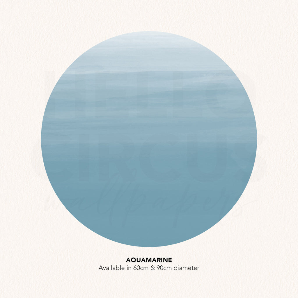 Circle Ombre Gradient, Wall Decals in Aquamarine Close Up