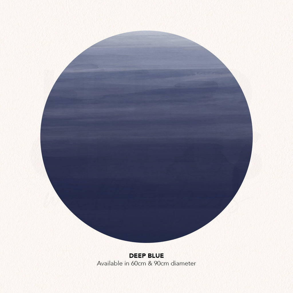 Circle Ombre Gradient, Wall Decals in Deep Blue Close Up