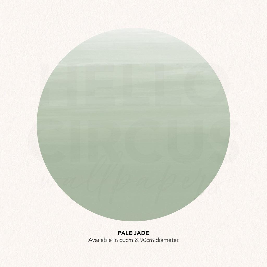 Circle Ombre Gradient, Wall Decals in Pale Jade Close Up