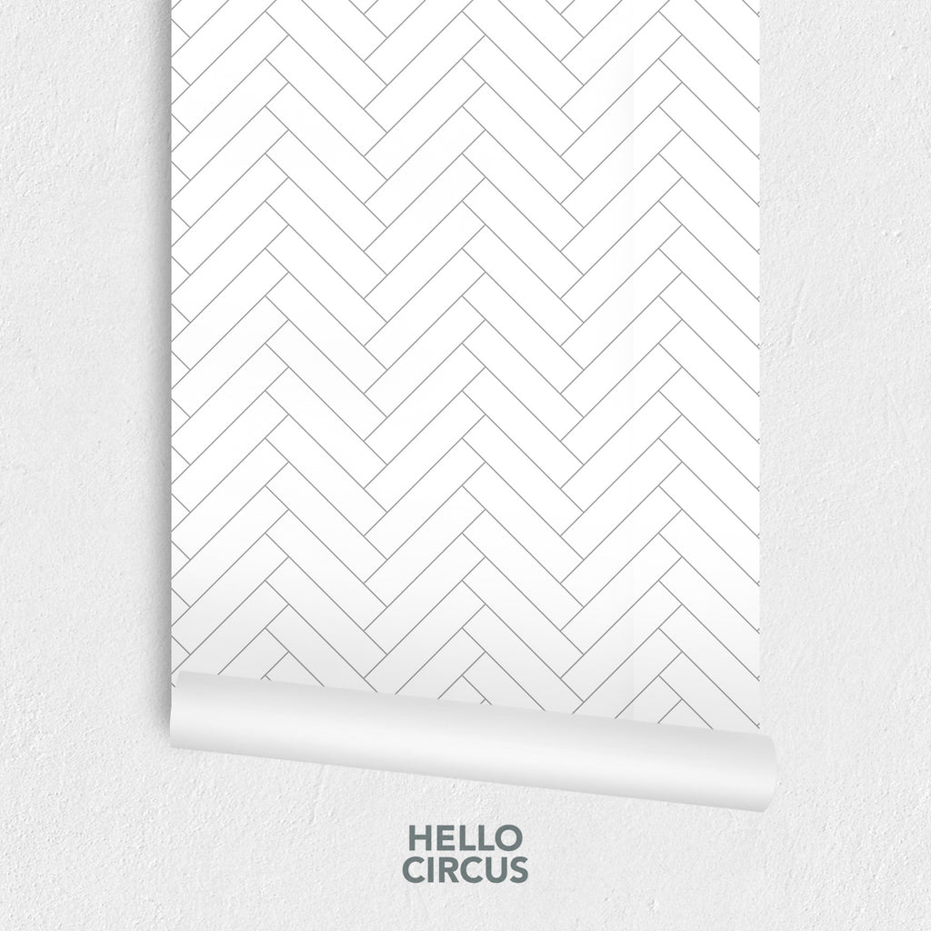 Classic Chevron, Pattern Wallpaper in Grey close up