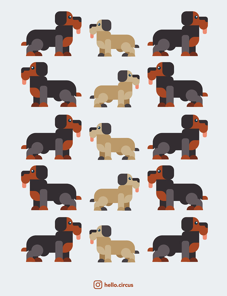 Doggies and Pups, Wall Decals closeup.