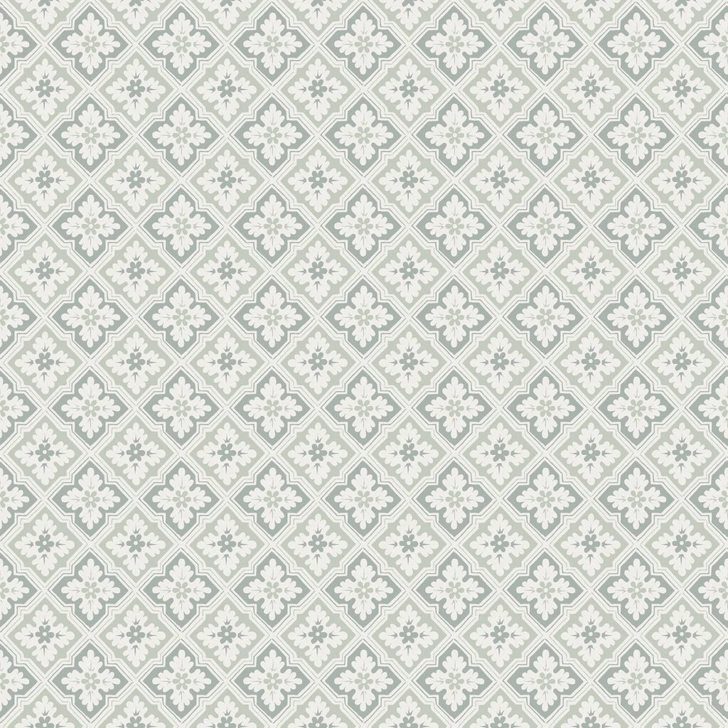 Edvin Rhombus Patterned Wallpaper in sage closeup