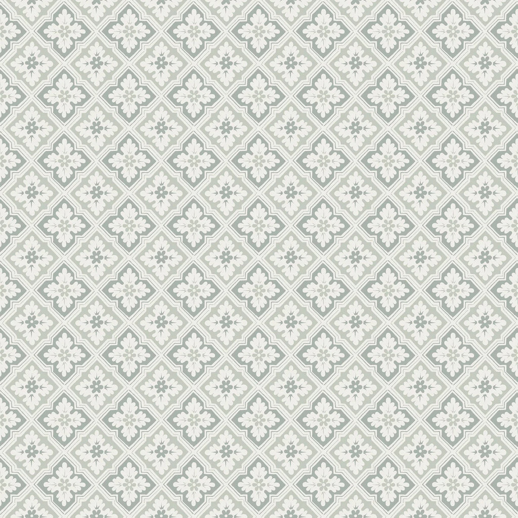 Edvin Rhombus Patterned Wallpaper in sage closeup