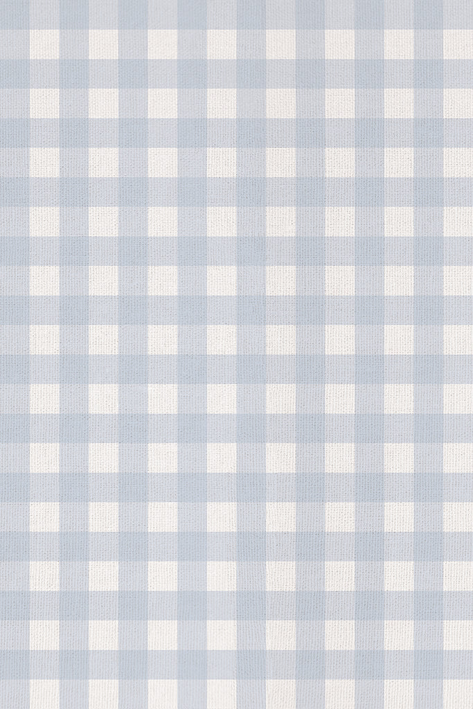 Gingham Pattern Wallpaper in Blue close up