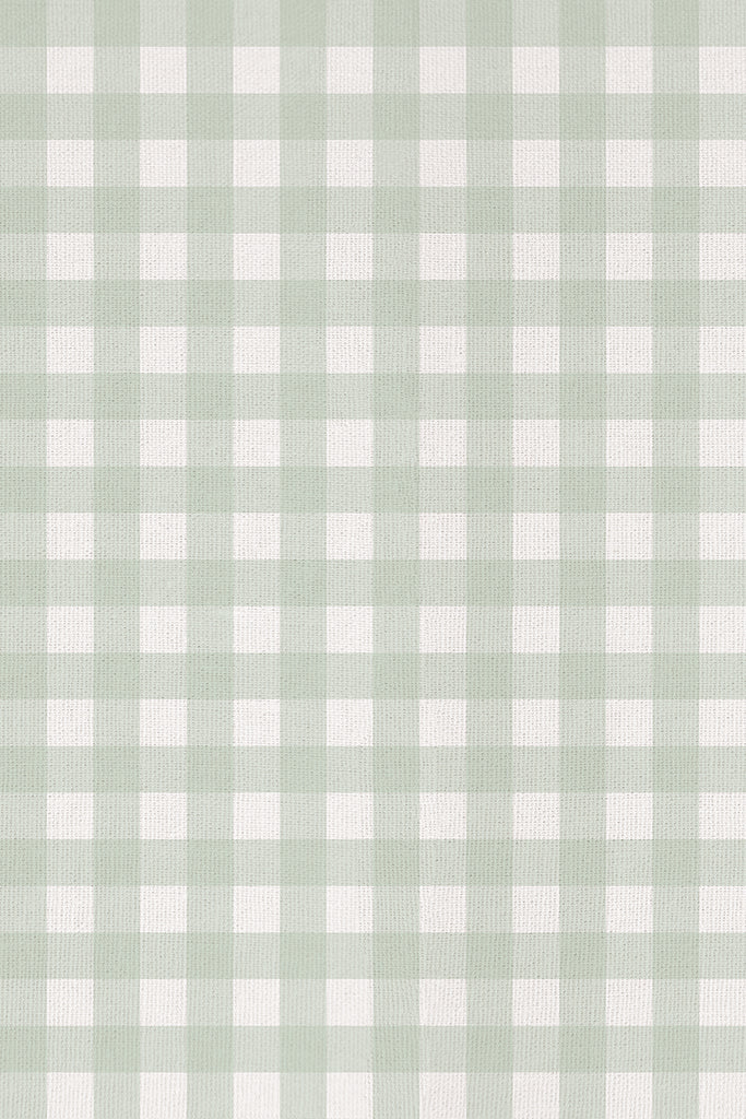 Gingham, Patterned Wallpaper in Green close up