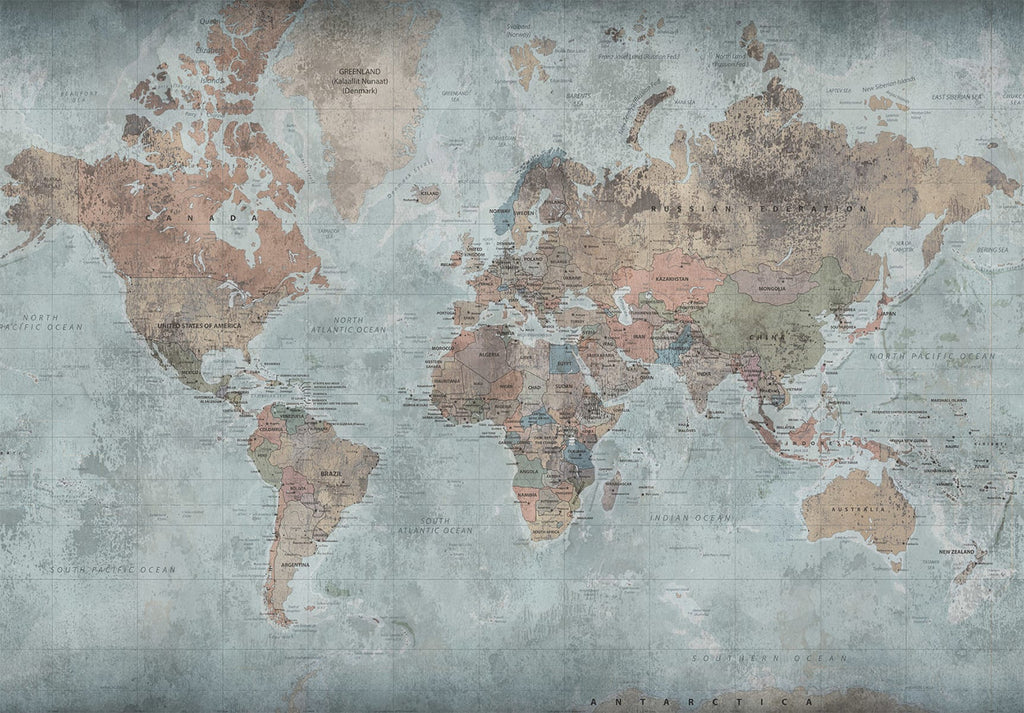 Globetrotters World Map, Wallpaper closeup