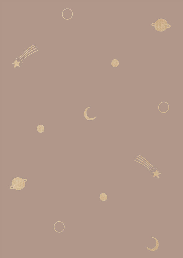 Gold Metallic Space Galaxy, Wallpaper in Pink close up