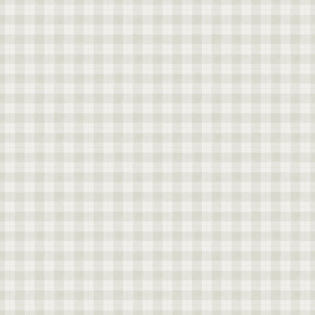 Herman, Plaid Pattern Wallpaper in grey closeup