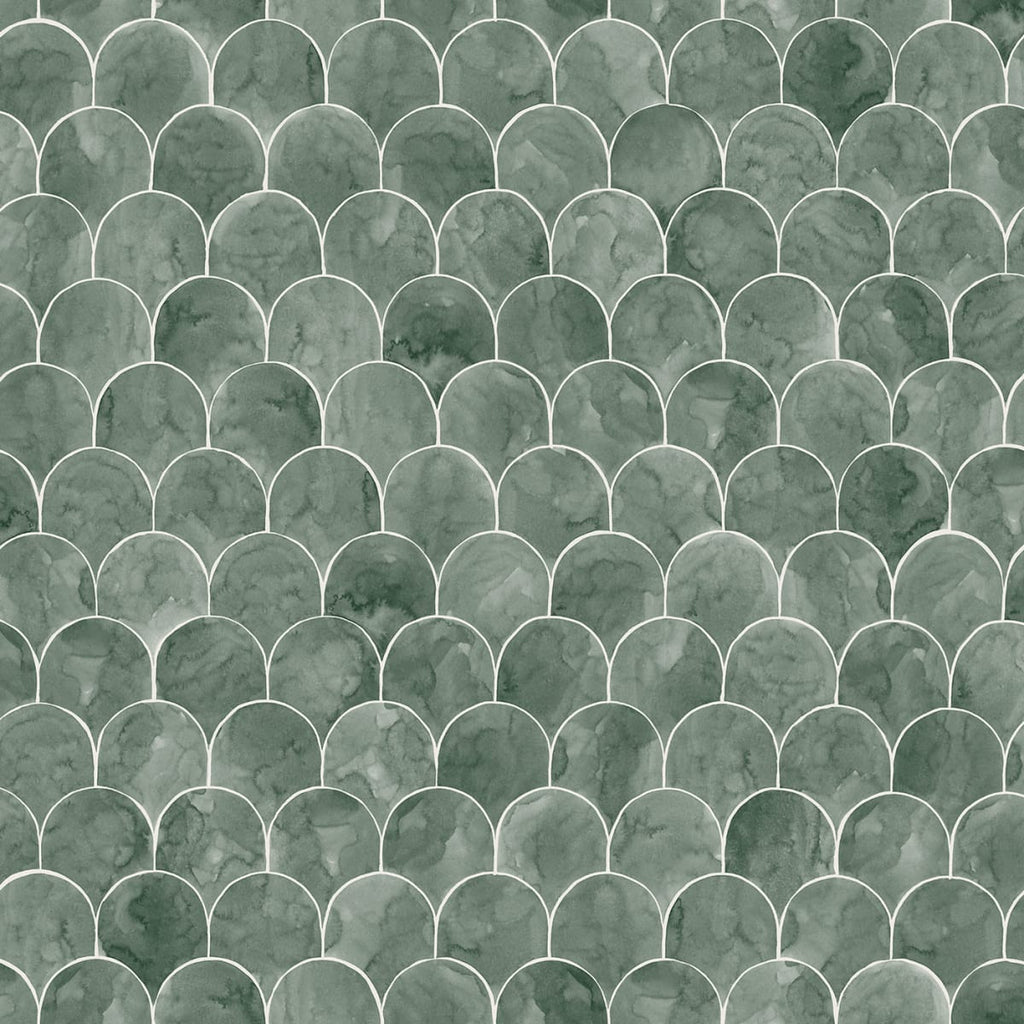 Igor Shells, Pattern Wallpaper in green closeup