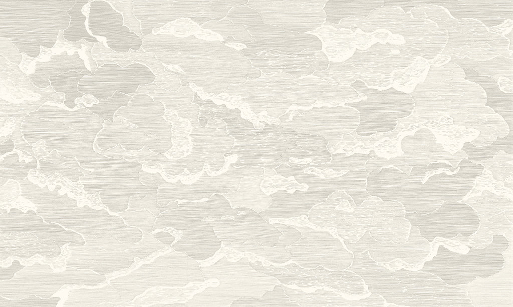 Illustrated Clouds, Mural Wallpaper in Grey close up 