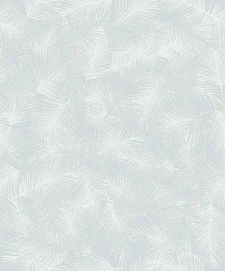 Lilo Fern, Tropical Pattern Wallpaper in Blue Close Up