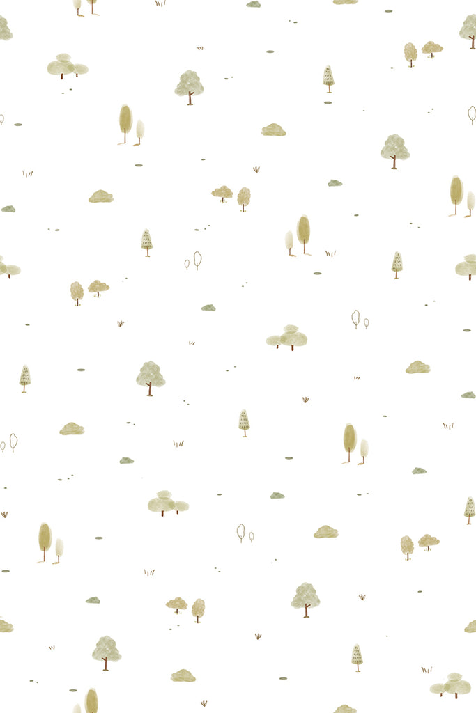 Mini Timberland, Pattern Wallpaper in Green close up