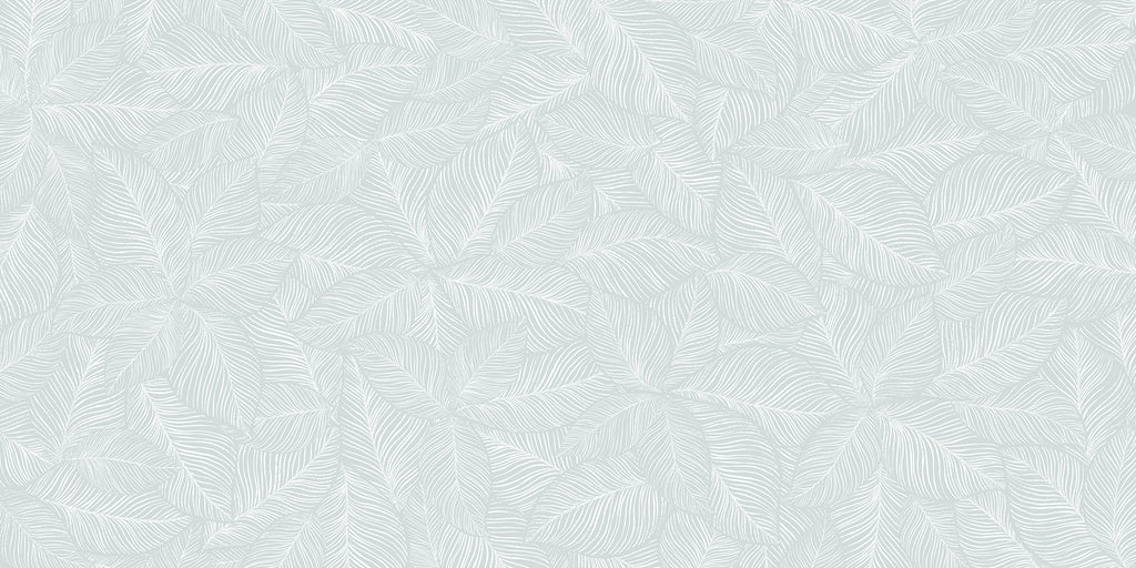 Noelle Fern, Tropical Pattern Wallpaper in Blue close up