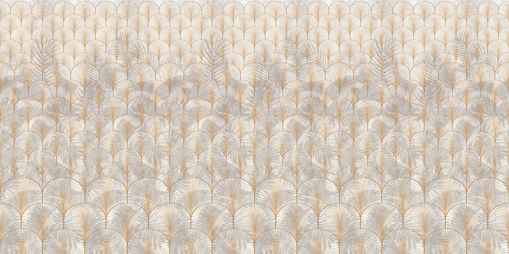 Palm Gold Arch, Pattern Wallpaper closeup