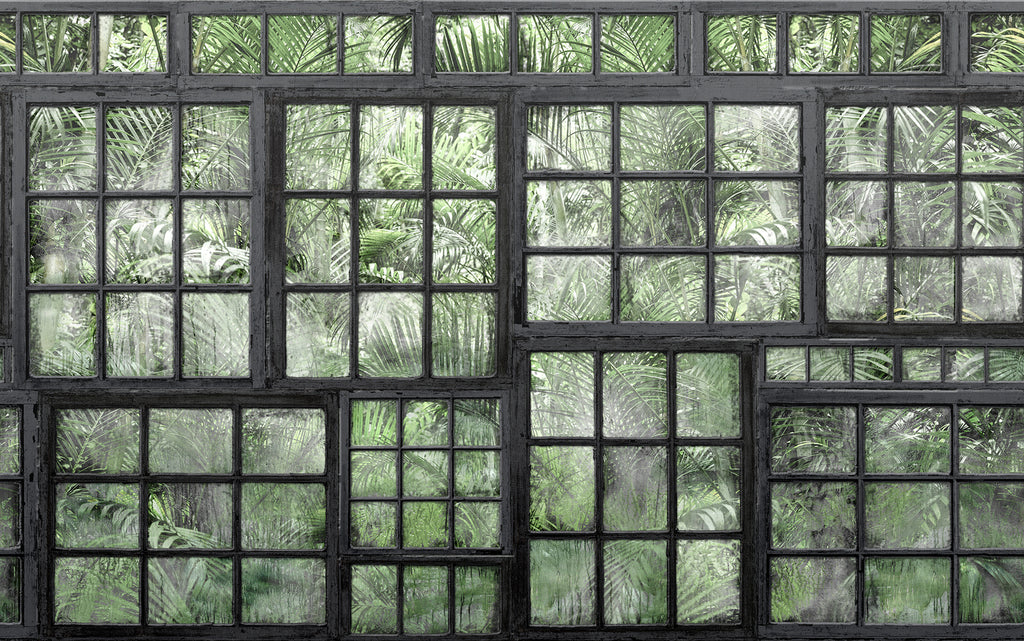 Perspective Garden Wallpaper in black close up
