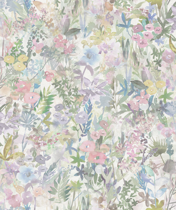 Poppy Meadow, Floral Pattern Wallpaper in Pink colourway