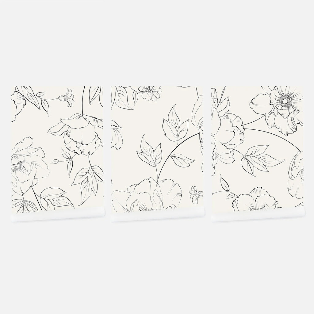 Renae Delicate Flowers, Pattern Wallpaper closeup