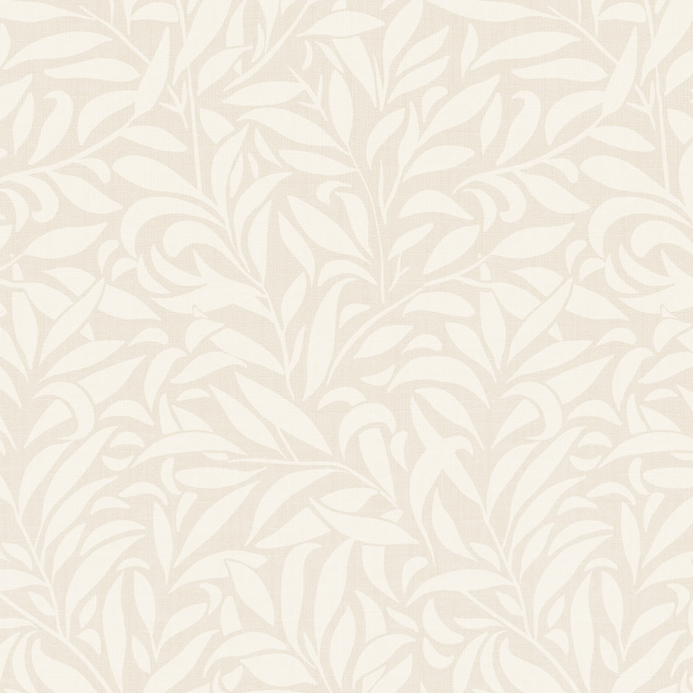 Rippling leaves wallpaper beige