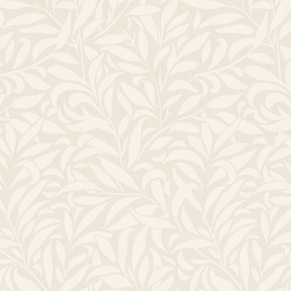 Rippling leaves wallpaper beige
