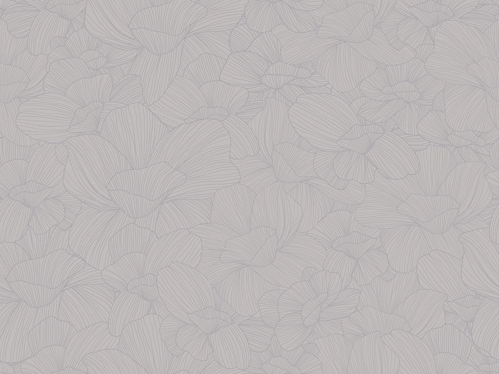 Saltwater Blooms, Pattern Wallpaper in Purple close up