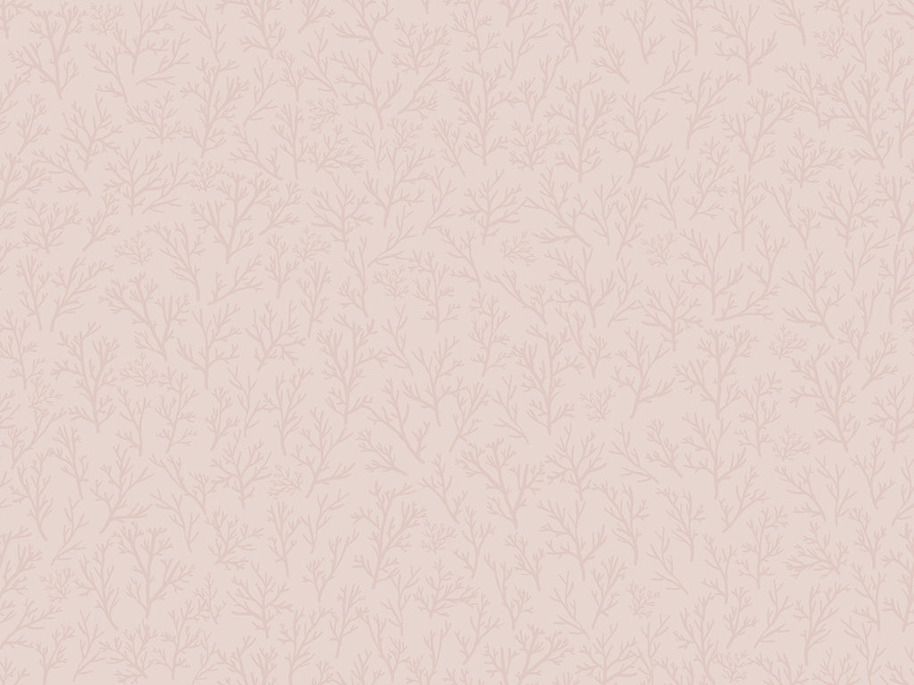 Saltwater Foliage, Pattern Wallpaper in Pink close up