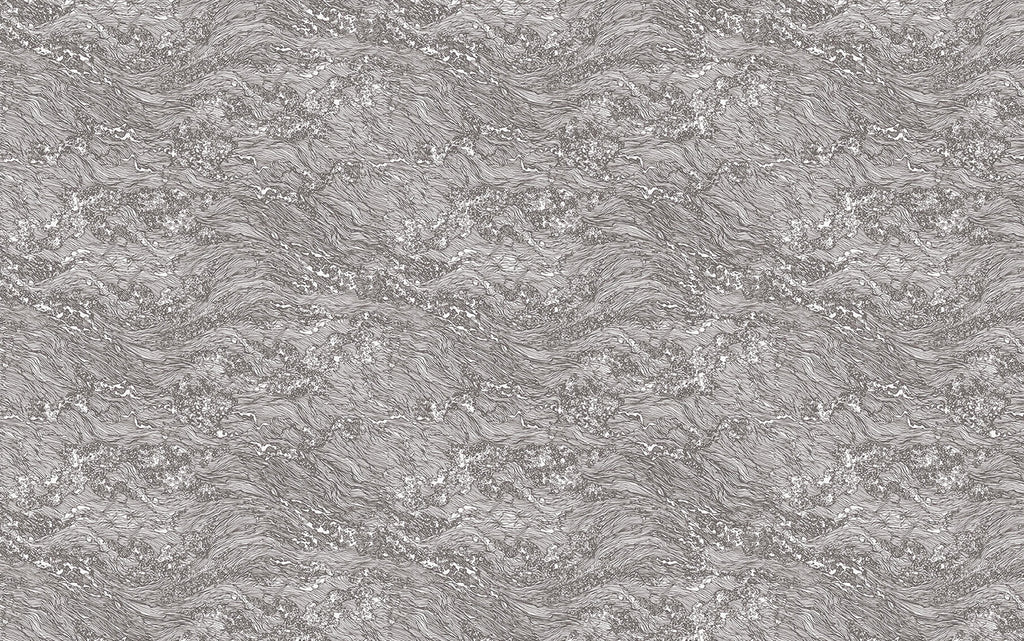 Sea Foam, Wallpaper in Light Grey close up 