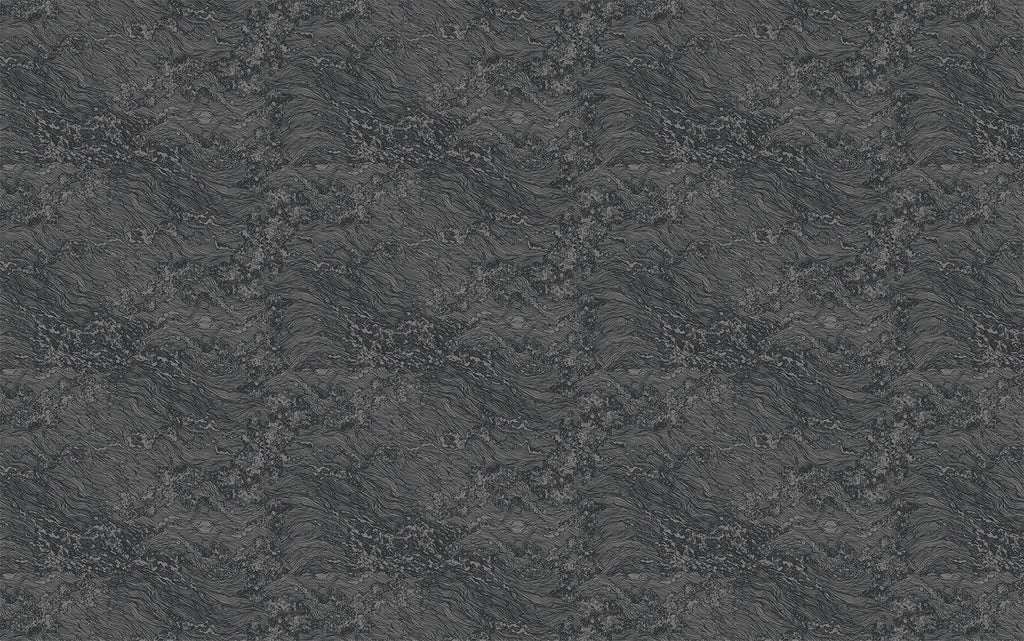 Sea Foam, Wallpaper in Stratos Grey close up 