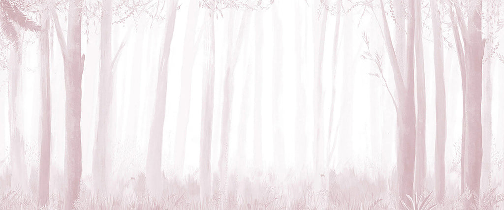 Secret Woodland, Pink Mural Wallpaper close up 